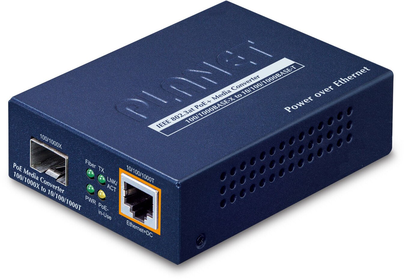 Konwerter światłowodowy Planet IEEE802.3af/at PoE
