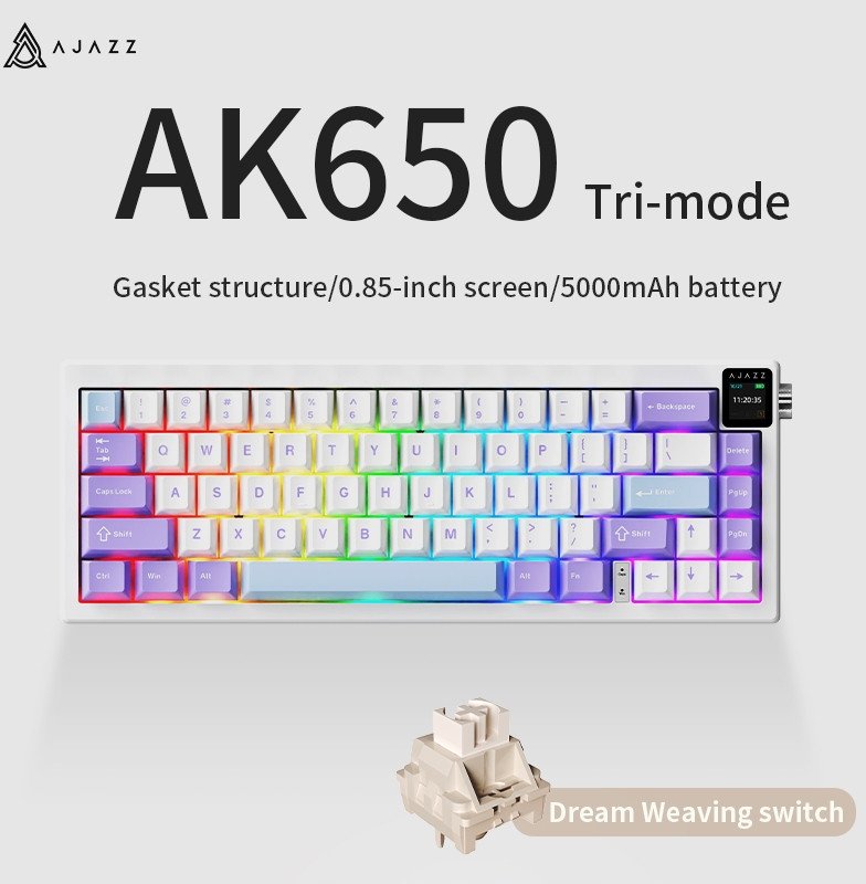 Klawiatura mechaniczna bezprzewodowa Ajazz AK650 Dream