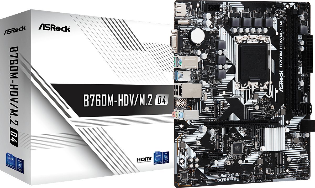 ASRock B760M-HDV/M.2 D4 Motherboard, LGA1700