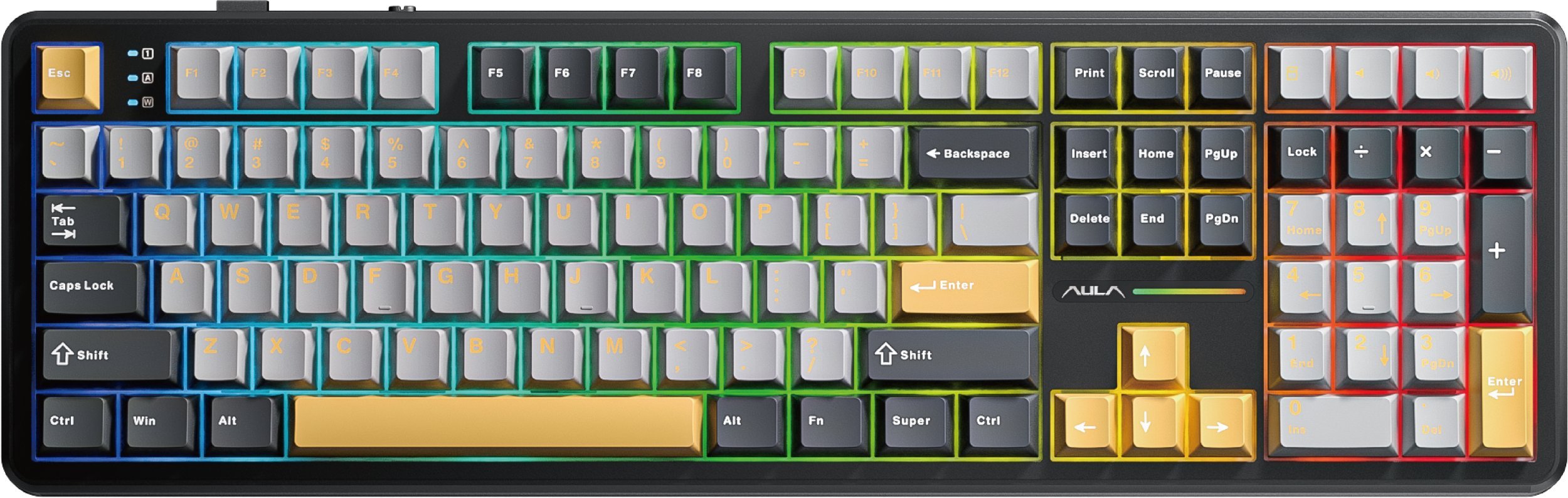 F108 Gray+Orange+Deep Gray Gasket Keyboard with