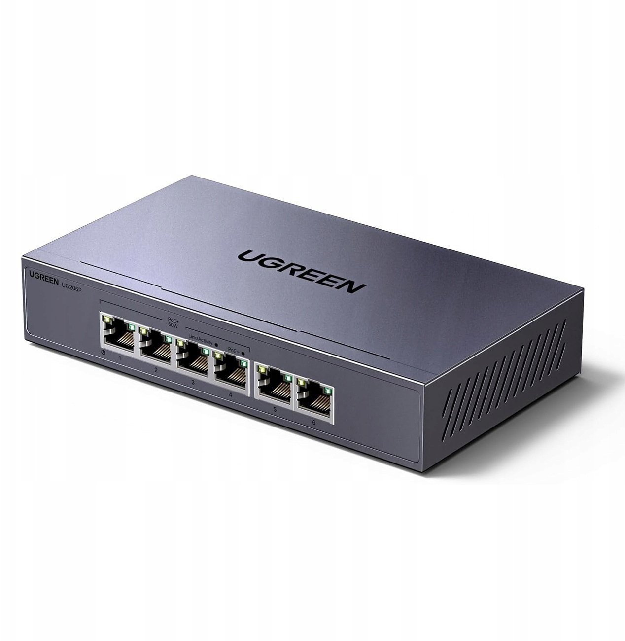 Ugreen 6-Portowy 1Gb/s z PoE Gray