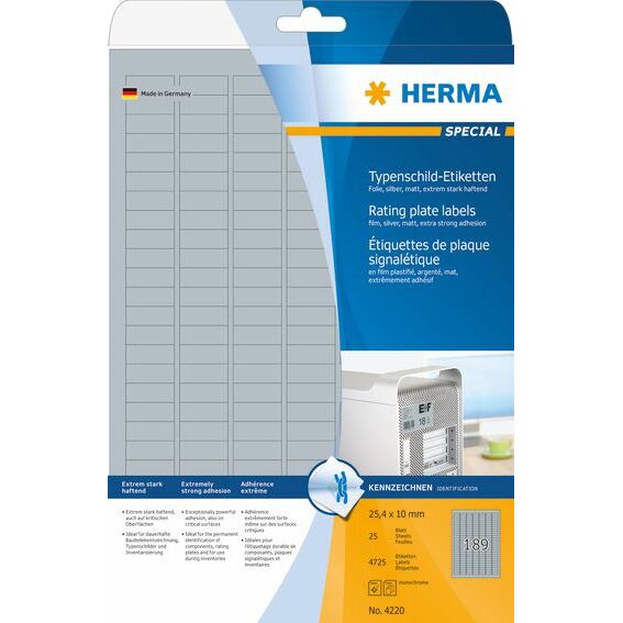 Herma Etykiety foliowe A4, do zastosowań