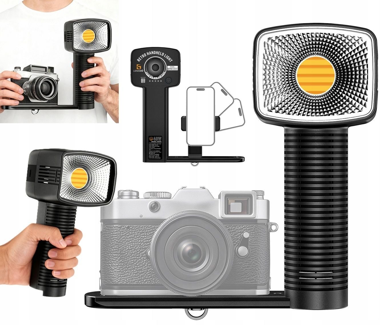 Lampa studyjna LensGo Ręczna Lampa Led