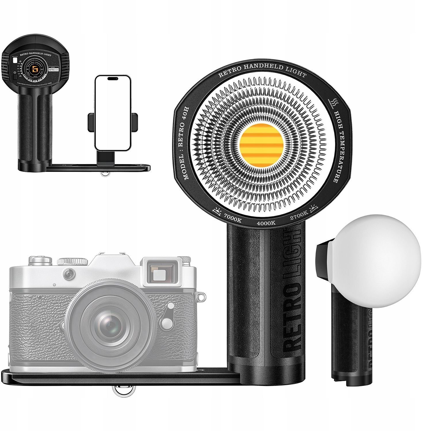 Lampa studyjna LensGo Ręczna Lampa Led