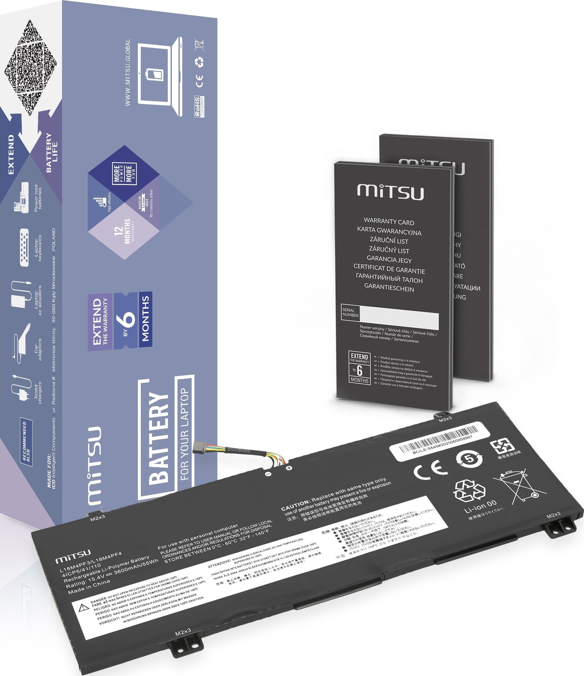 Mitsu Battery L18M4PF3 L18C4PF4 for Lenovo