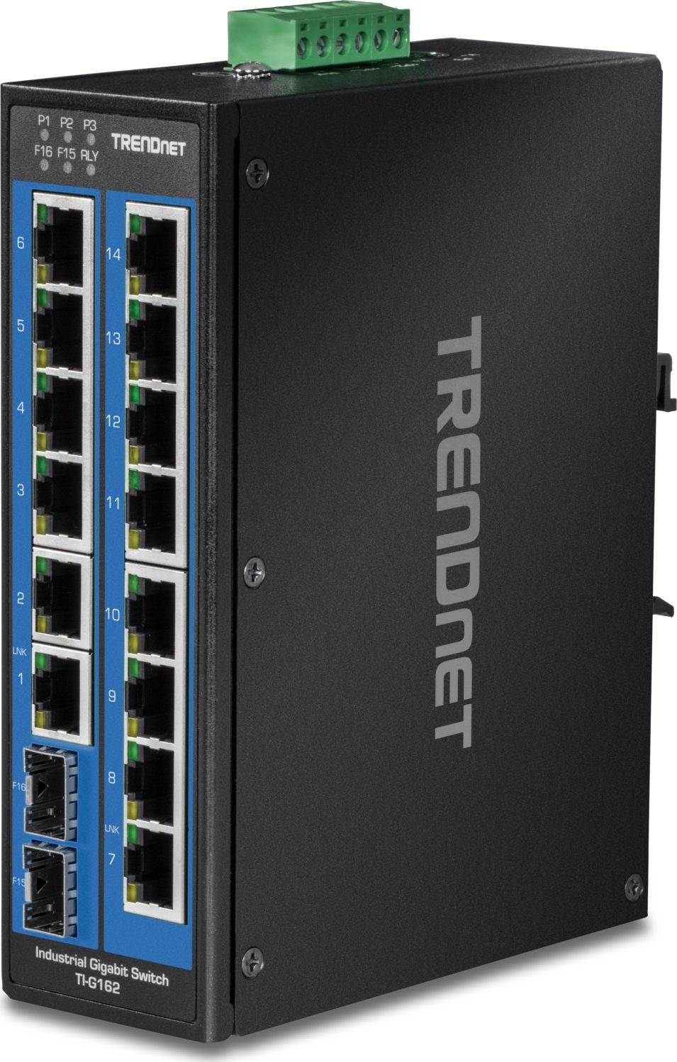 TRENDnet TI-G162 16-Port DIN-Rail  Industrial Gigabit