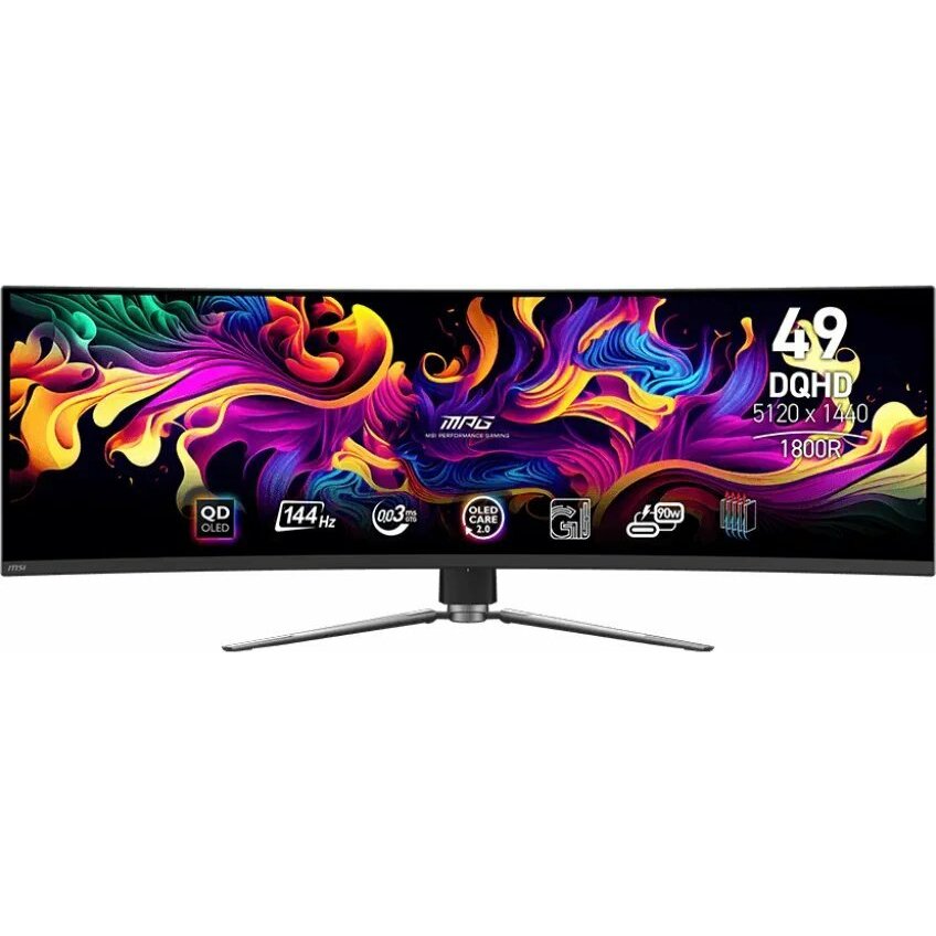 MSI  MPG 491CQP QD-OLED 49 inches/LED/QD-OLED/Curved/144Hz/Black