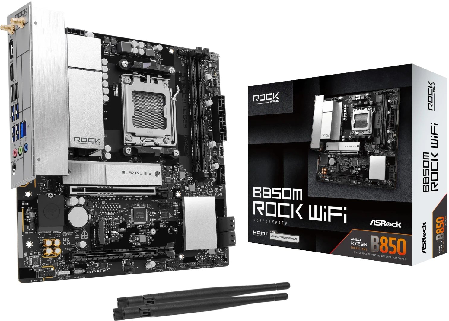 ASRock B850M ROCK WIFI Motherboard, AM5