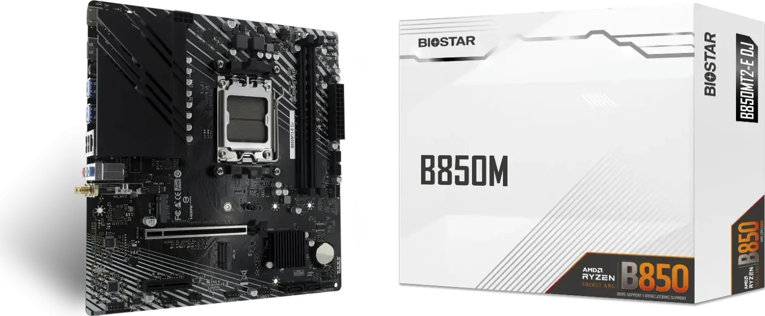 Biostar B850MT2-E DJ Motherboard, AM5, AMD