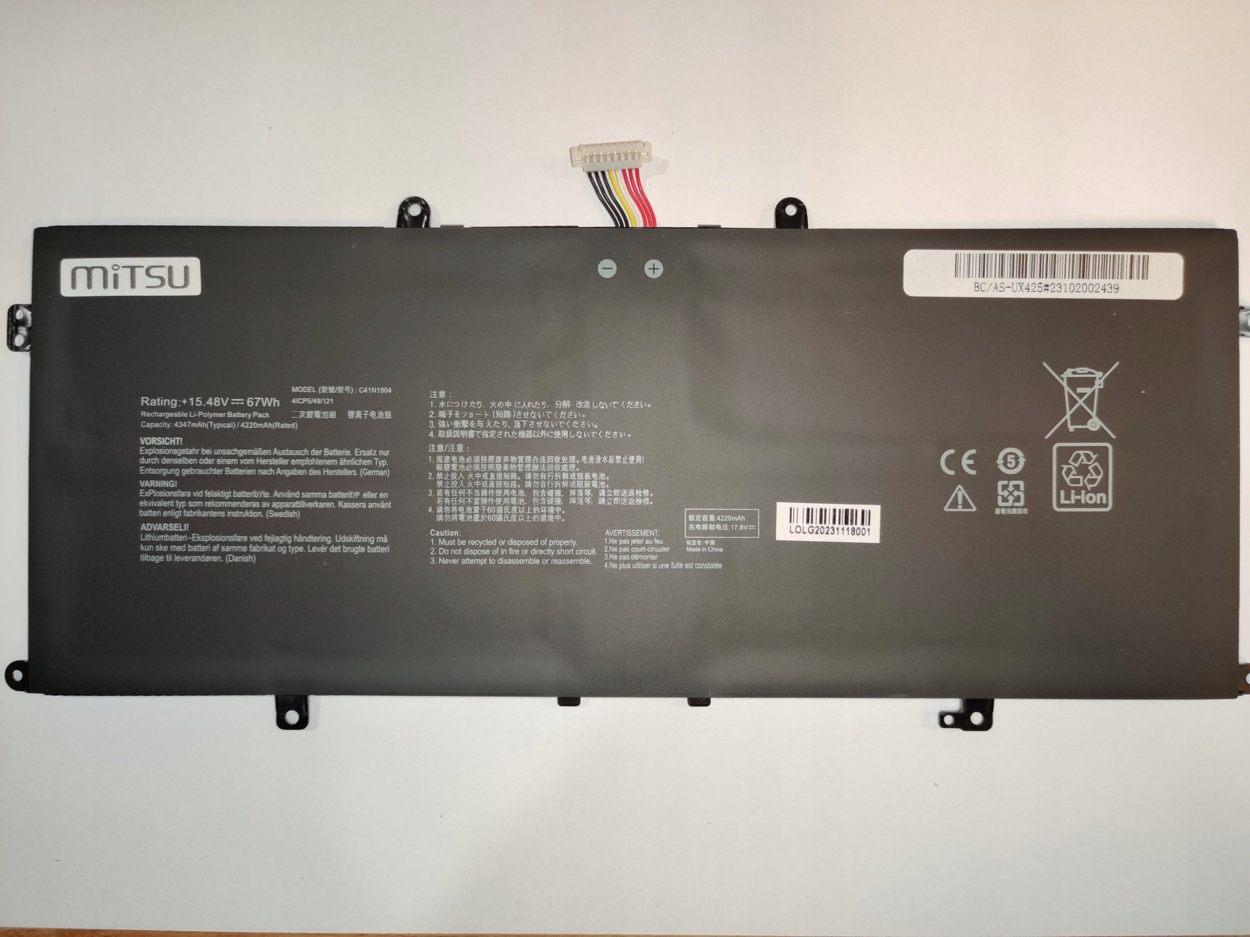 Mitsu Battery C41N1904 for Asus UX325JA