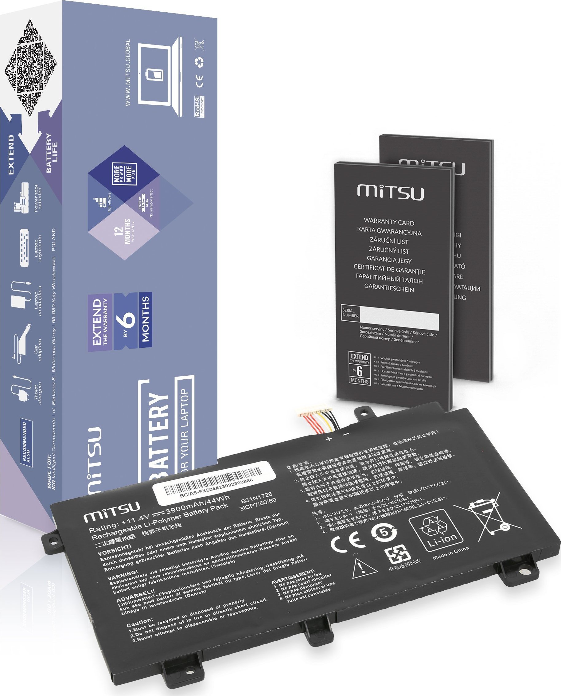 Mitsu Battery B31N1726 Asus FX504 FX505