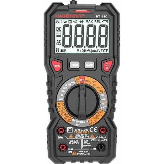 Digital Multimeter with Flashlight Habotest HT118C
