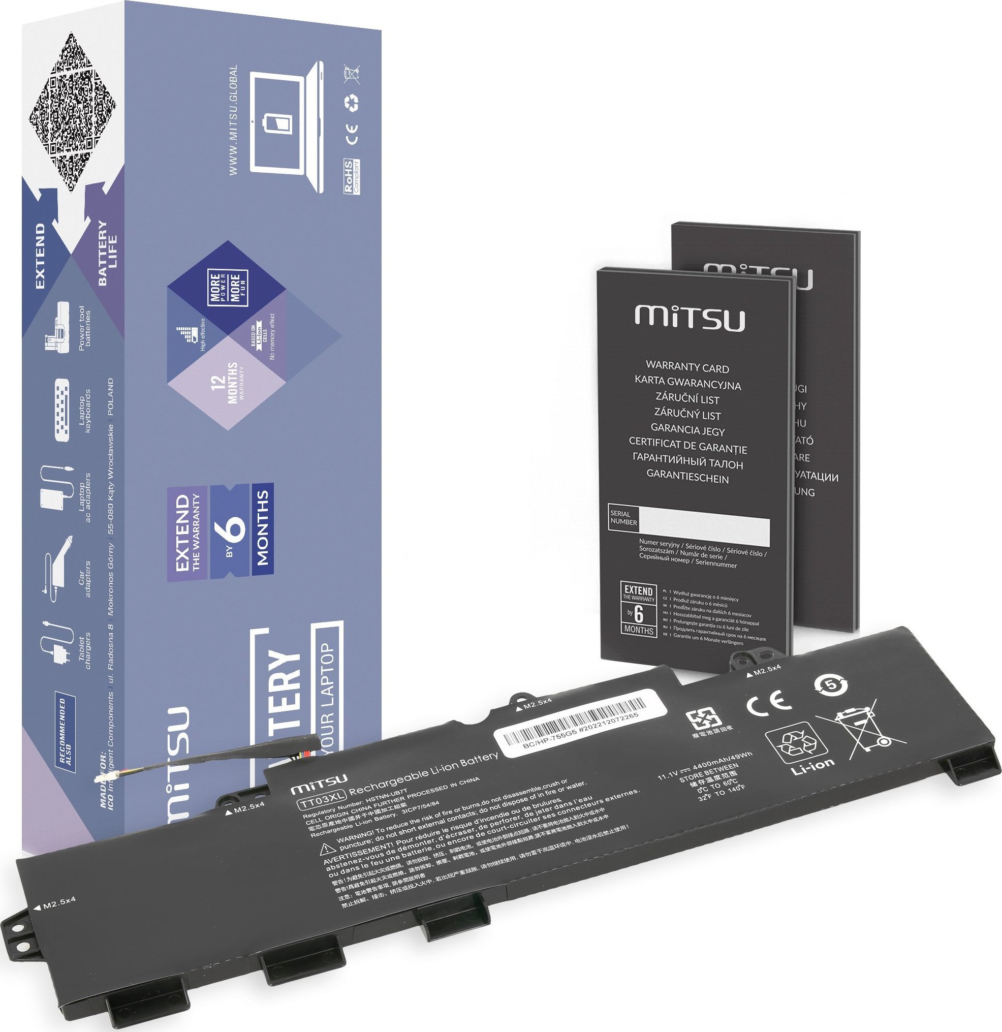 Mitsu Battery HP TT03XL 755 850