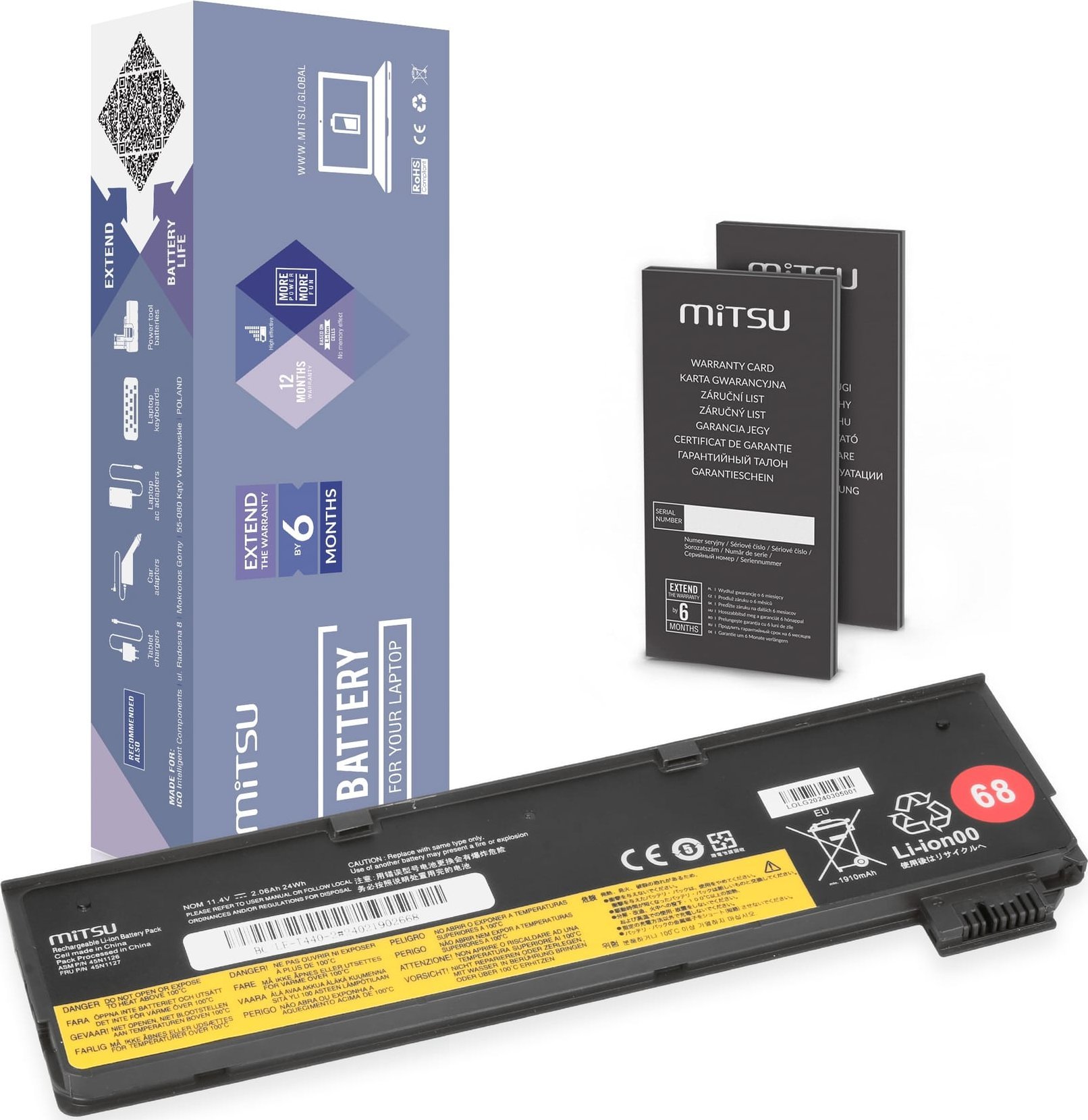 Mitsu Battery 45N1126 45N1127 for Lenovo