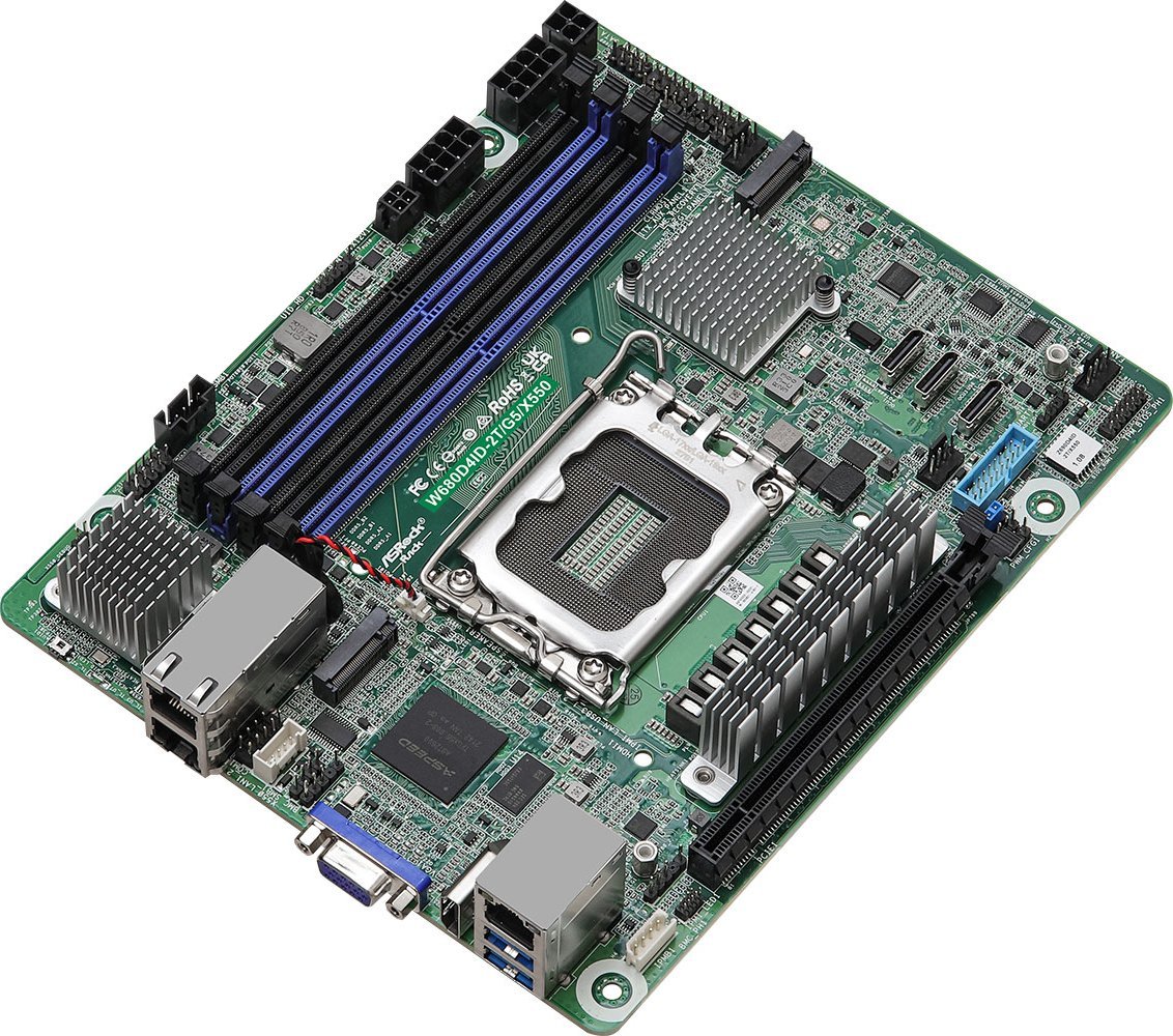ASRock Mainboard W680D4ID-2T/G5/X550 mini-DTX Sockel 1700