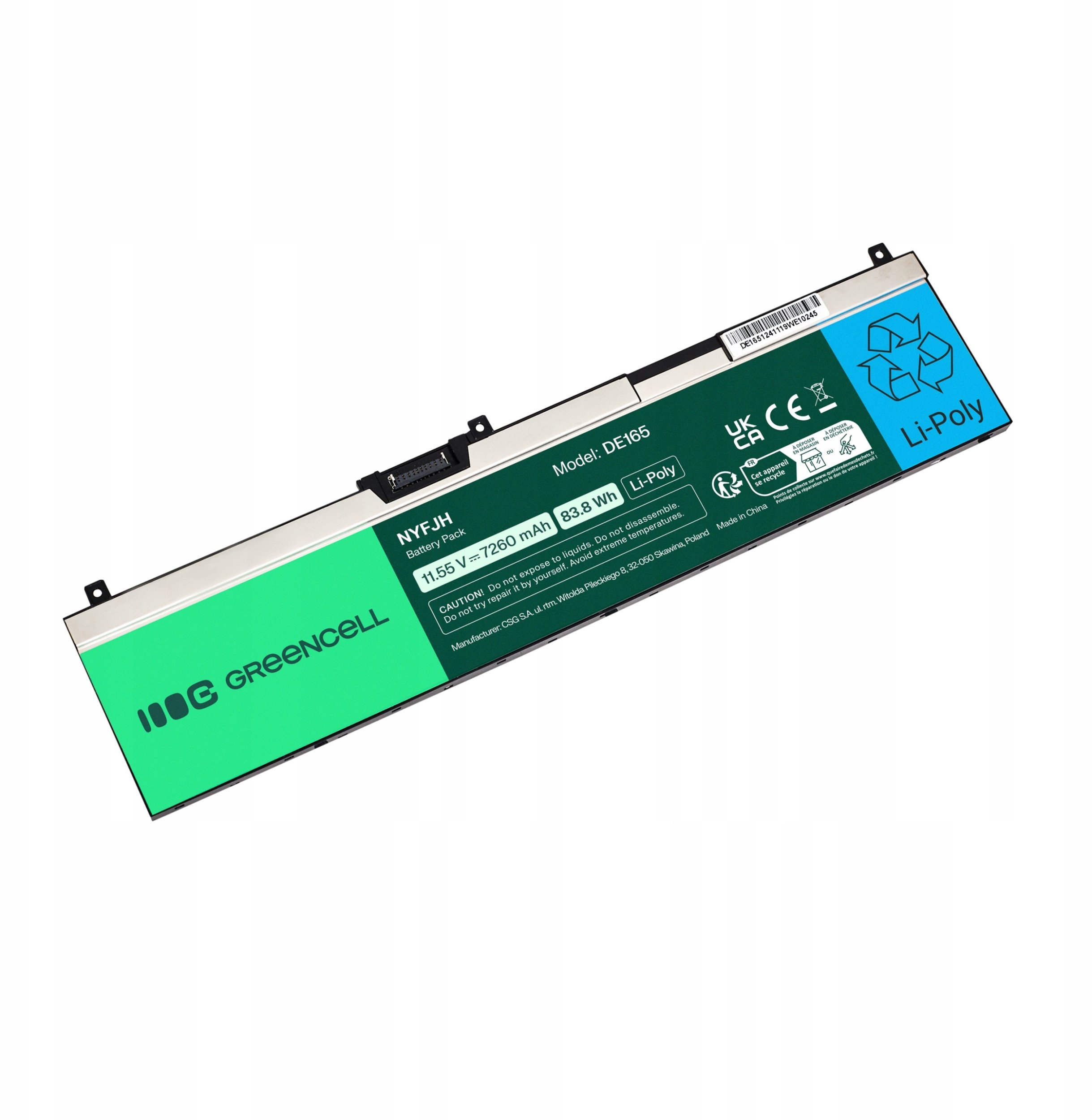 Green Cell Greencell NYFJH-6C/0NYFJH/0RY3F9/0VRX0J do Dell