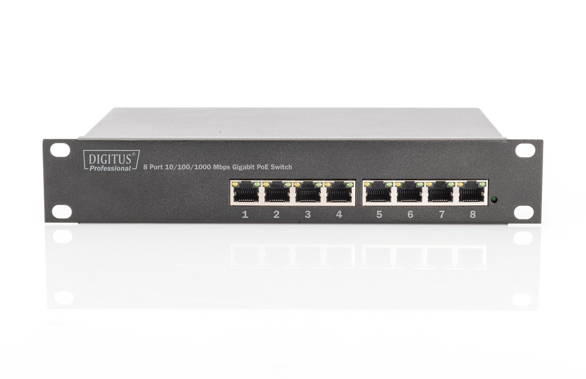 Digitus Ethernet PoE , 8-Port PoE+, 10"