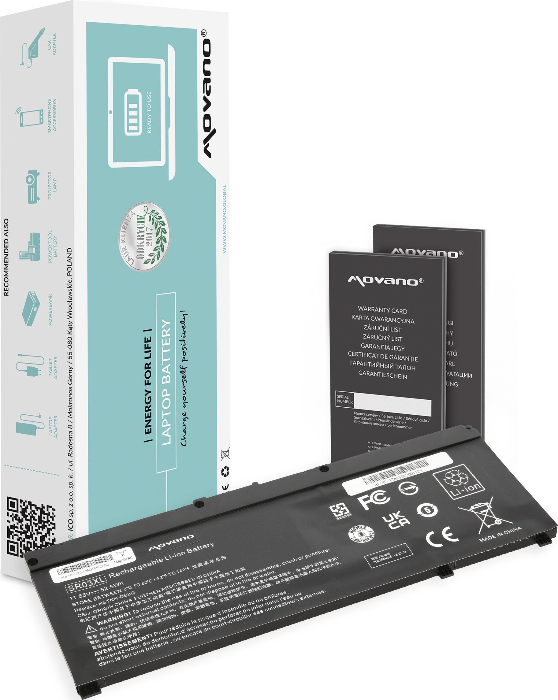 Movano SR03XL do HP Gaming 15