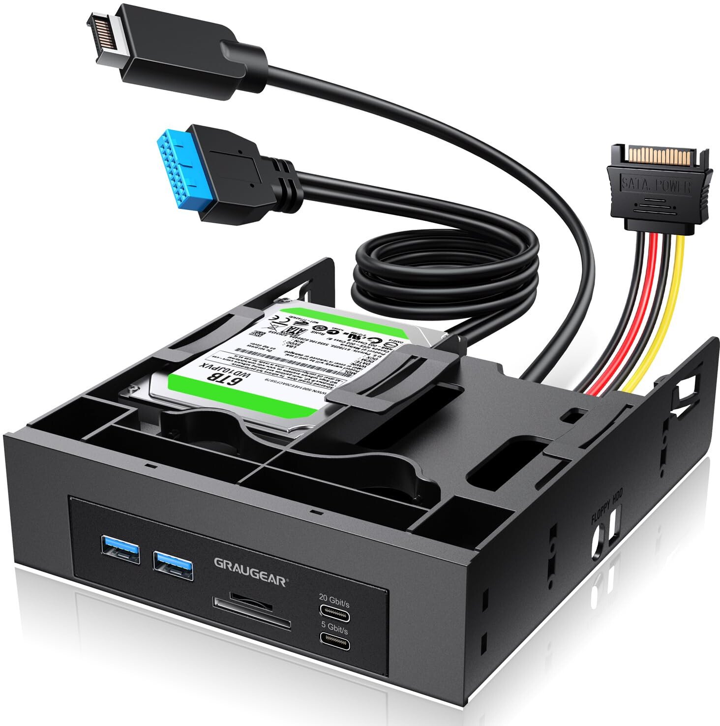 Graugear GRAUGEAR USB-HUB  kart panel przedni