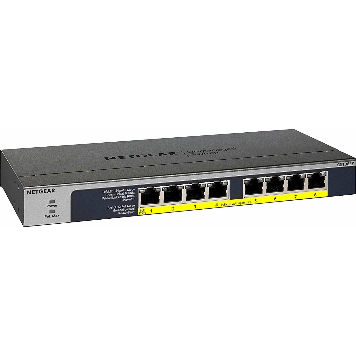 NETGEAR GS108PP Unmanaged Gigabit Ethernet (10/100/1000)
