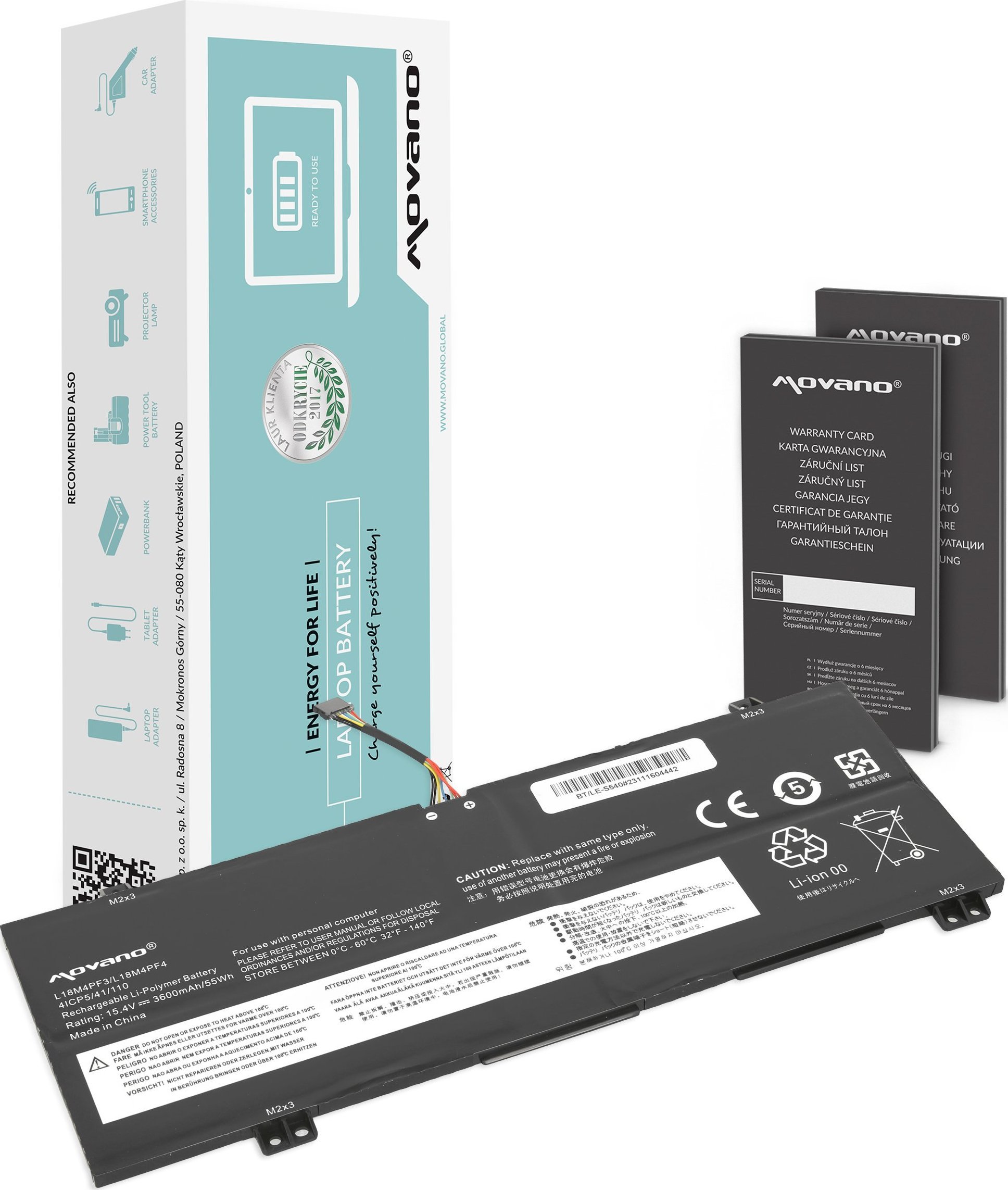 Movano Battery L18M4PF3 L18C4PF4 for Lenovo