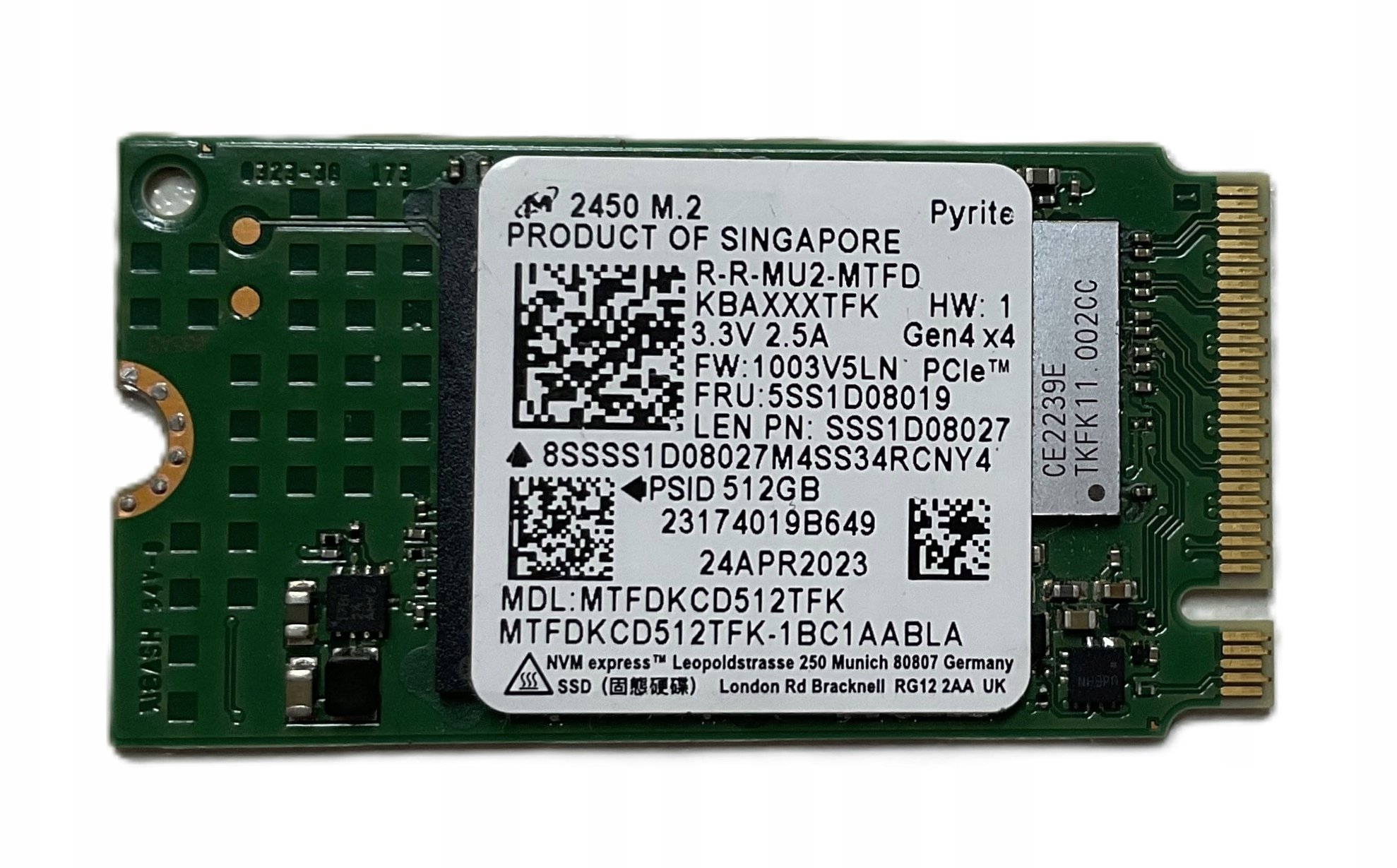 Lenovo 512GB M.2 2242 NVMe