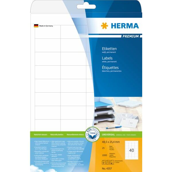 Herma Etykiety Premium 4357, A4, białe