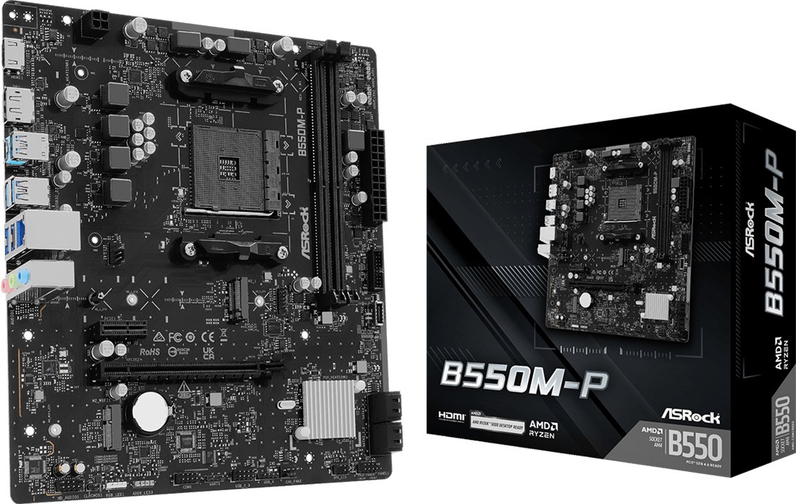 ASRock B550M-P Motherboard, AM4, AMD B550