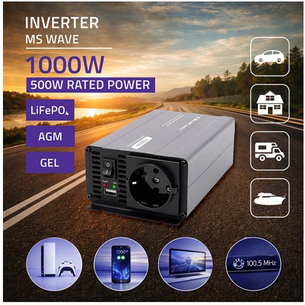 Qoltec MSWave voltage converter 12V to