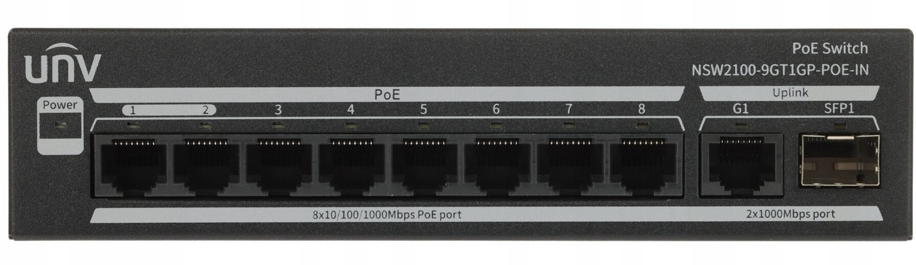 Uniview POE 8-portowy (NSW2100-9GT1GP-POE-IN) | NSW2100-9GT1GP-POE-IN