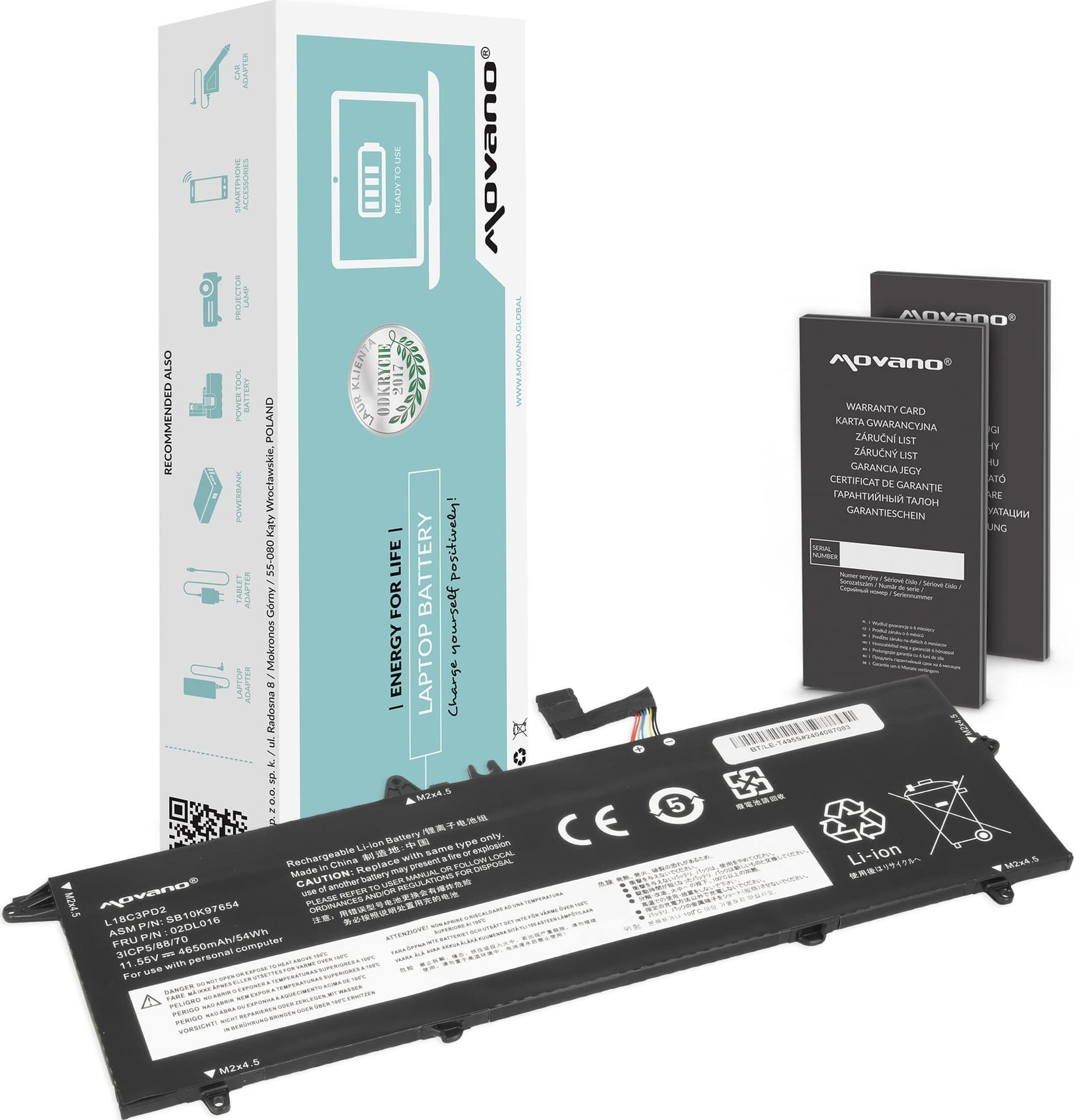Movano Battery L18C3PD2 for Lenovo ThinkPad