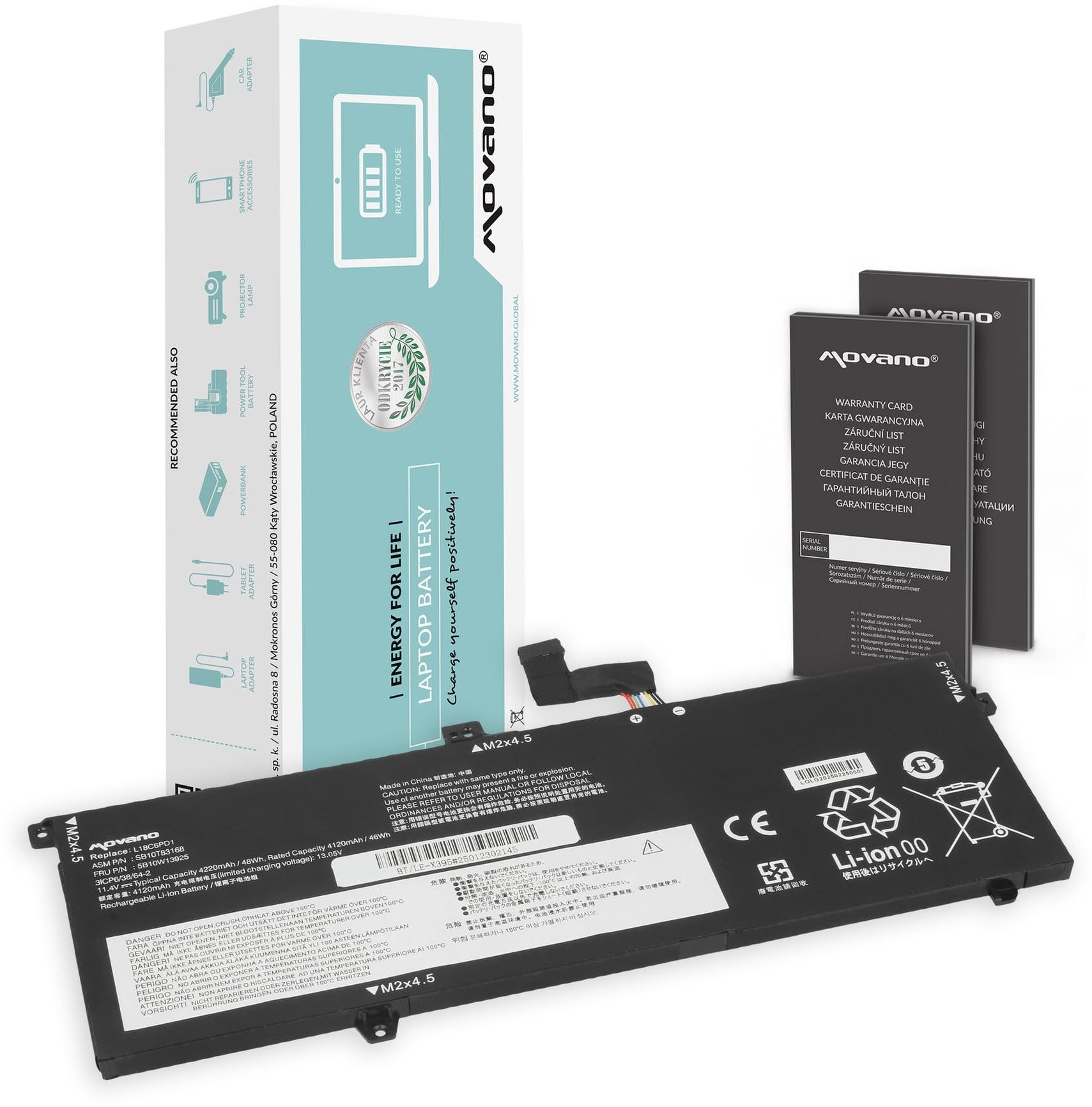 Movano Battery L18C6PD1 L18M6PD1 for Lenovo