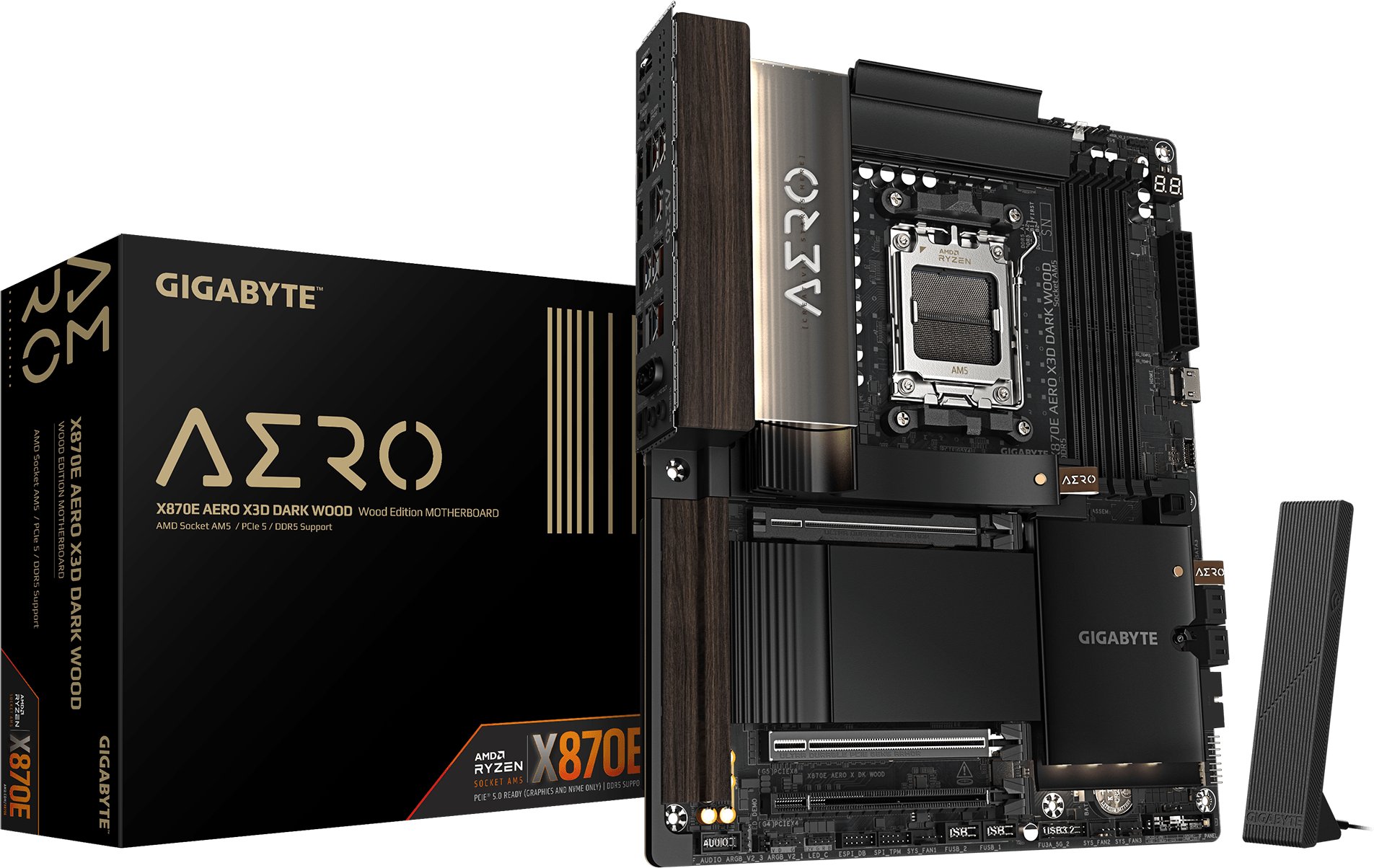 Gigabyte X870E AERO X3D Dark Wood