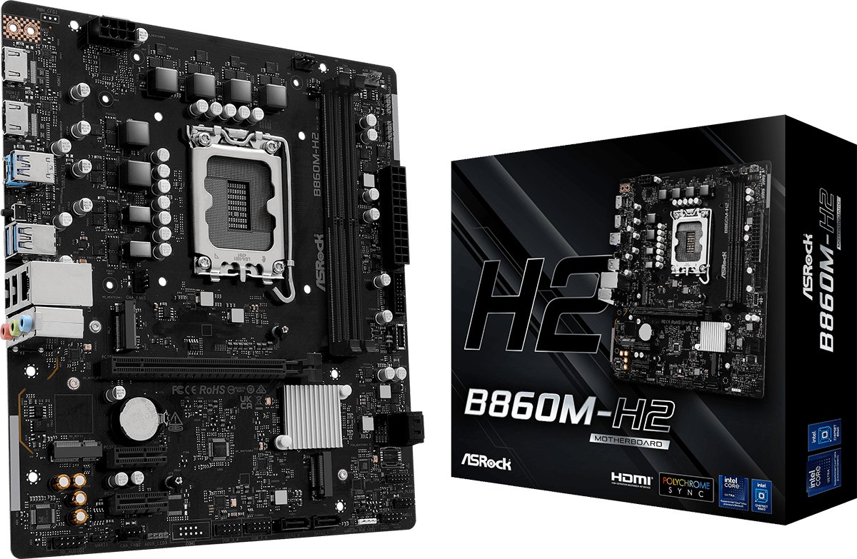 ASRock B860M-H2 Motherboard, LGA1851, Intel B860
