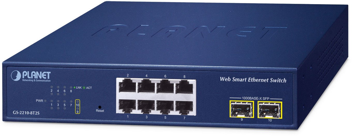 Planet GS-2210-8T2S | 8-Port 10/100/1000T +