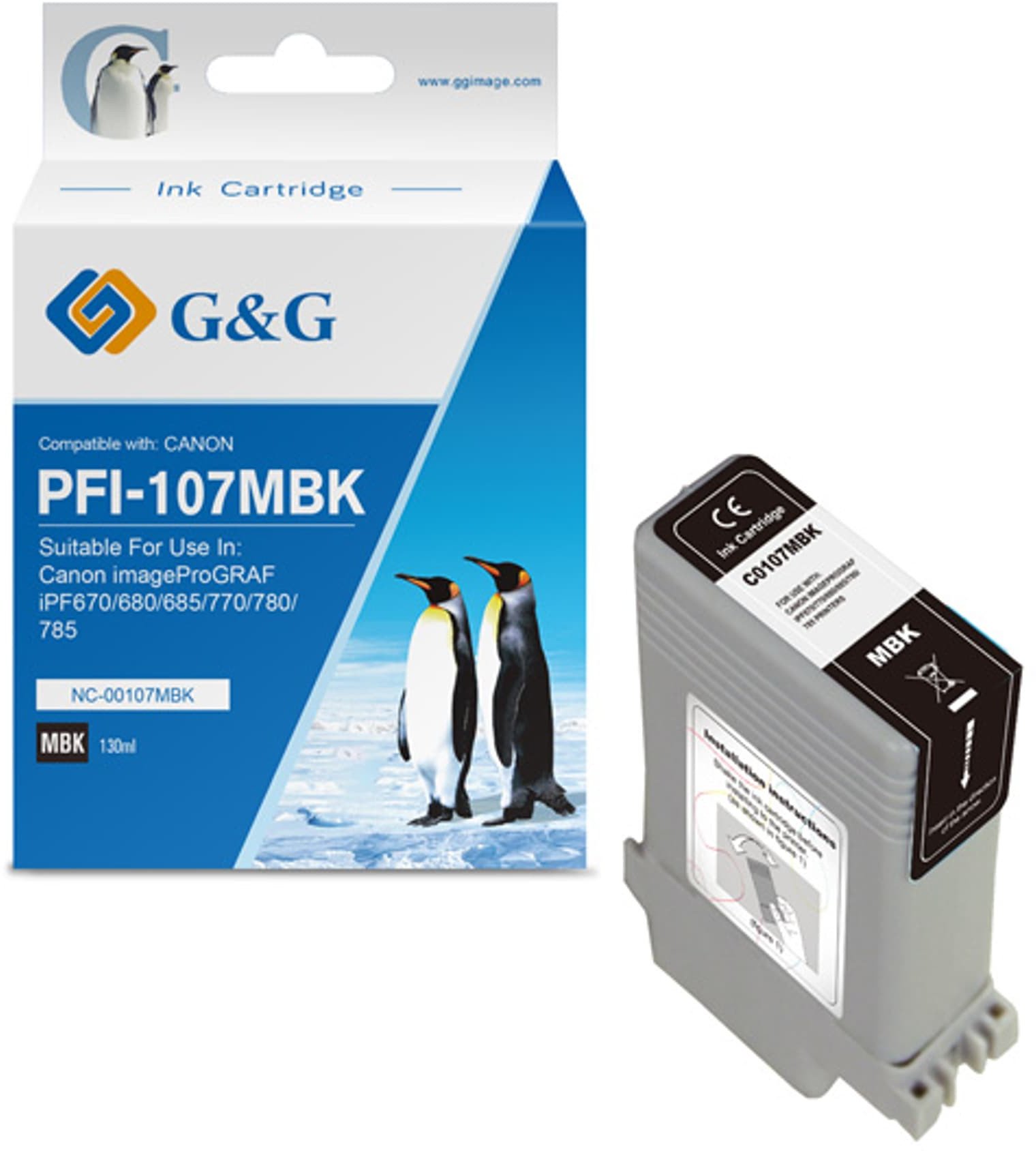 G&G PFI107MBK NC-00107MBK 6704B001 matte Ink