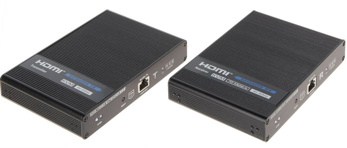 System przekazu sygnału AV EXTENDER HDMI+USB-EX-100-4K