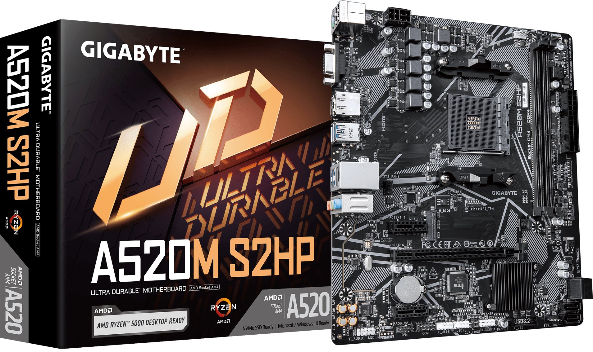 Gigabyte A520M S2HP Motherboard, AM4, AMD