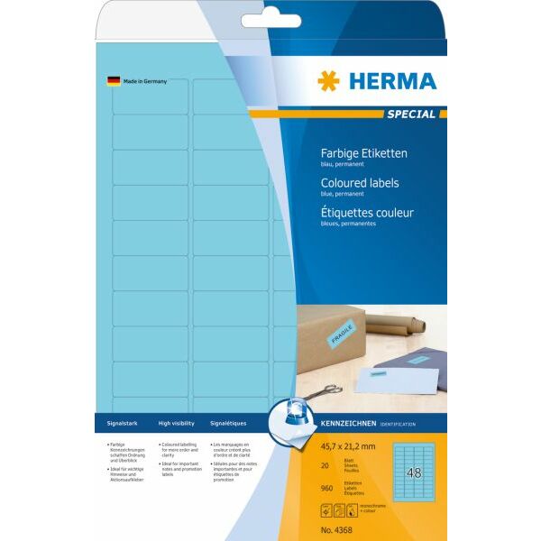 Herma Etykiety kolorowe 4368, A4, 45