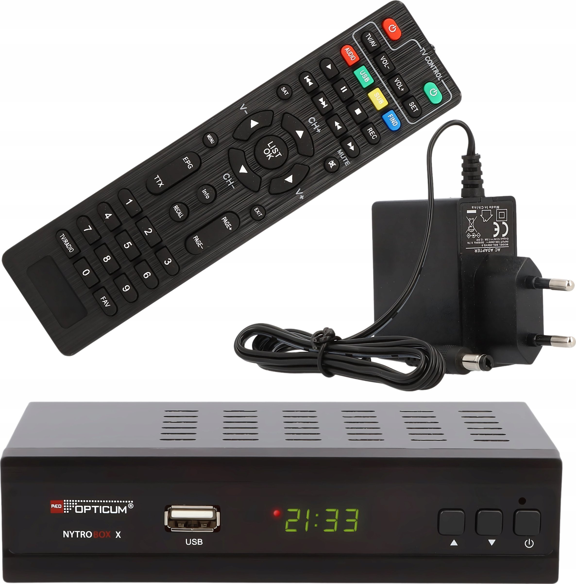 Opticum Uztvērējs DVB-T2/C Red Nytrobox X