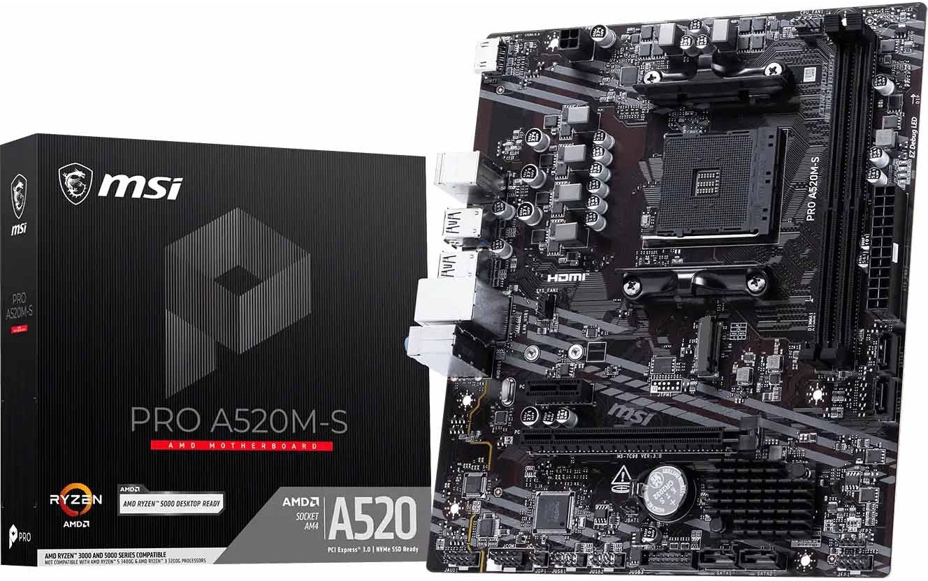 MSI Motherboard PRO A520M-S AM5 2DDR4