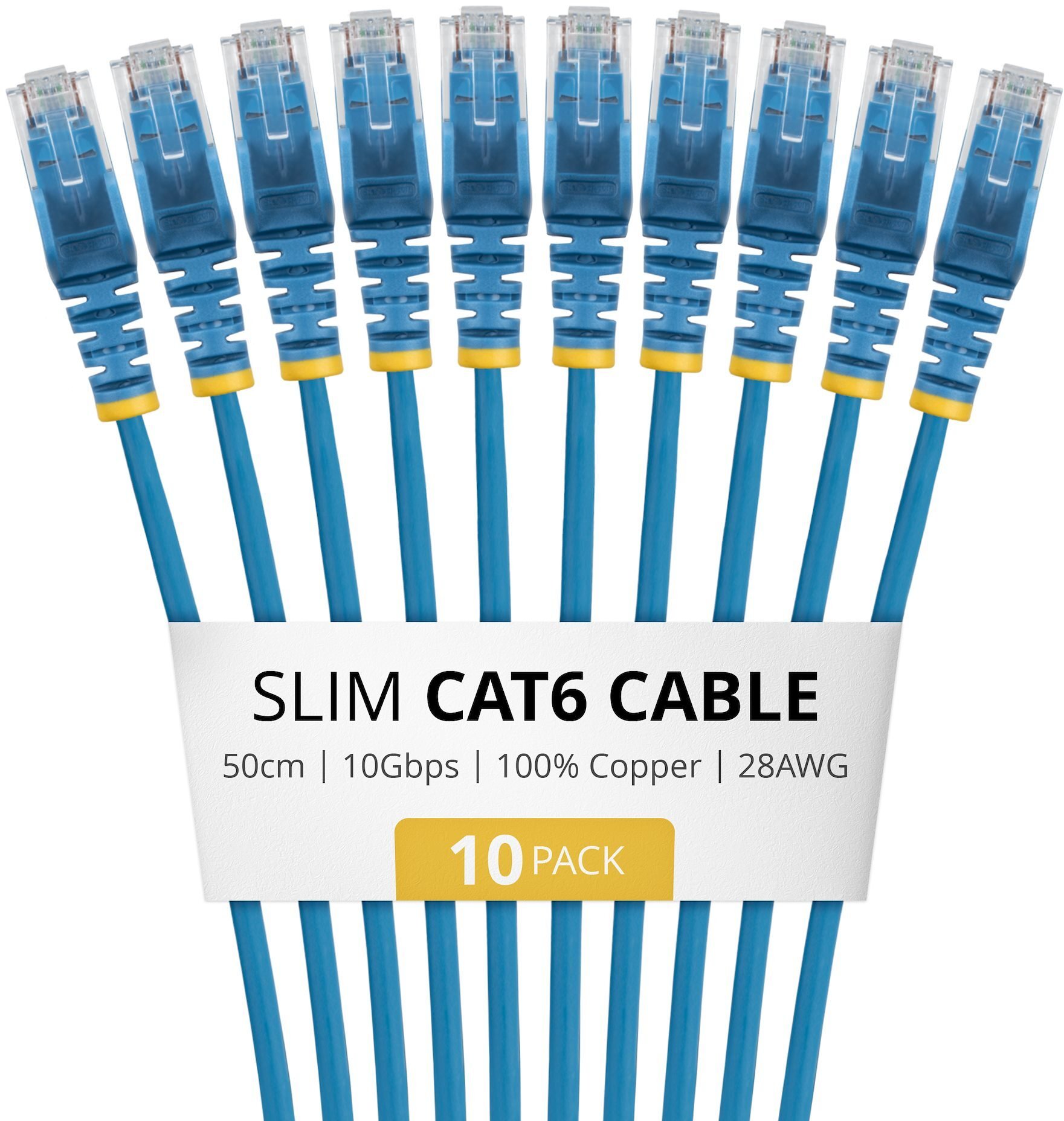 StarTech 50CM blue slim CAT6 cable