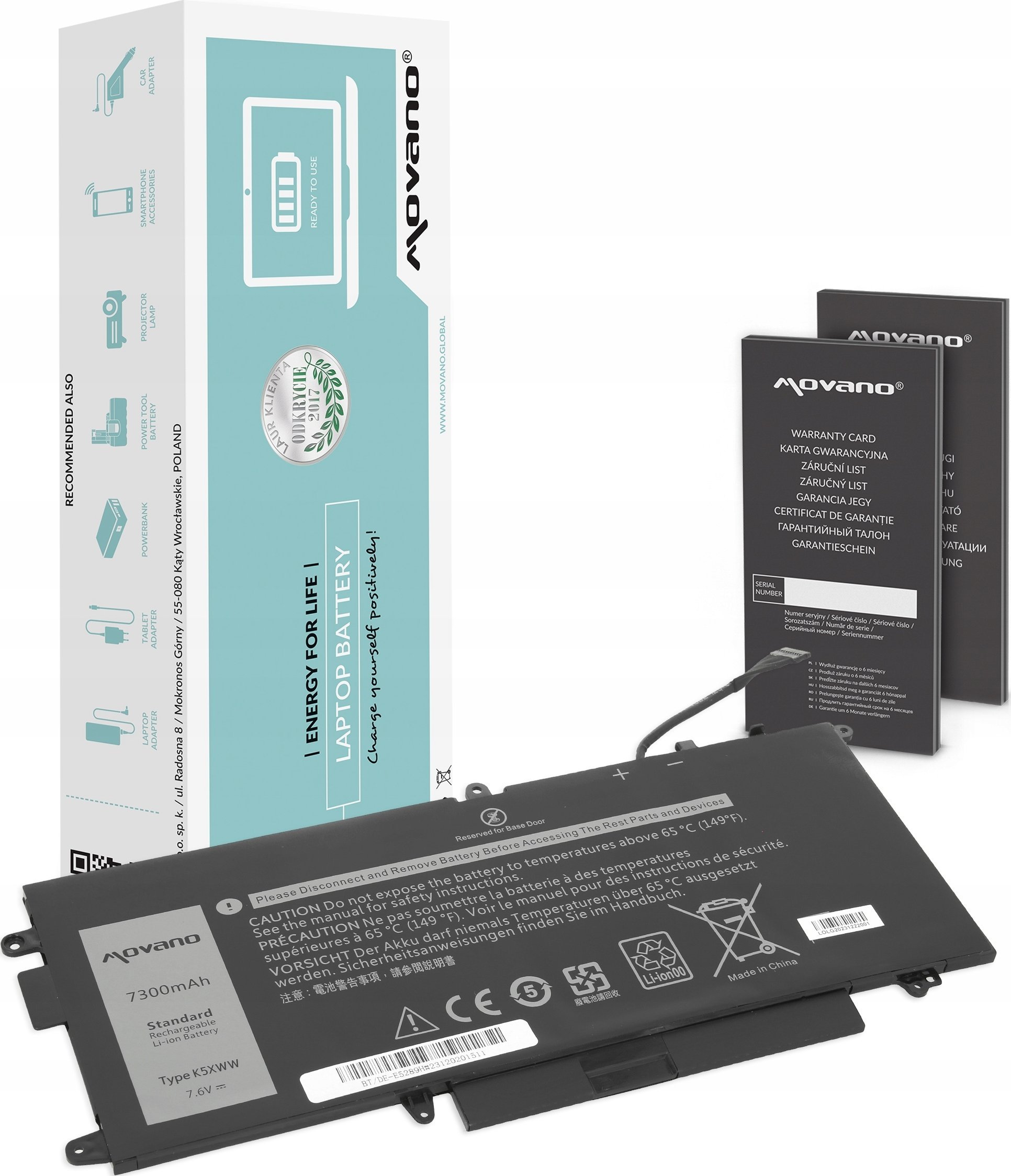 Movano Battery K5XWW for Dell Latitude