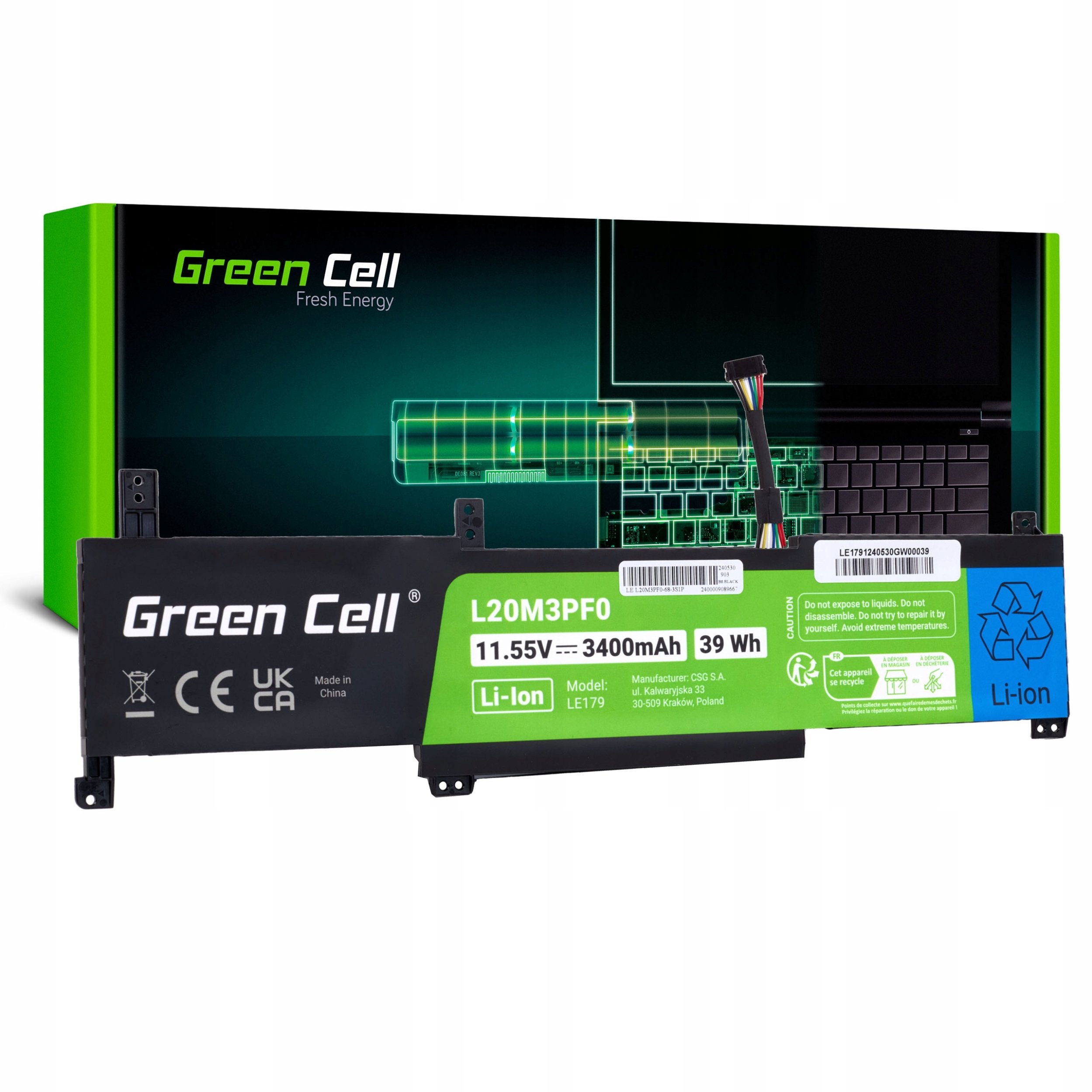 Green Cell L20M3PF0 Lenovo Ideapad 3-14ITL6