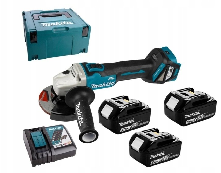 Makita KĄTOWA 18V 125mm 3x5,0Ah