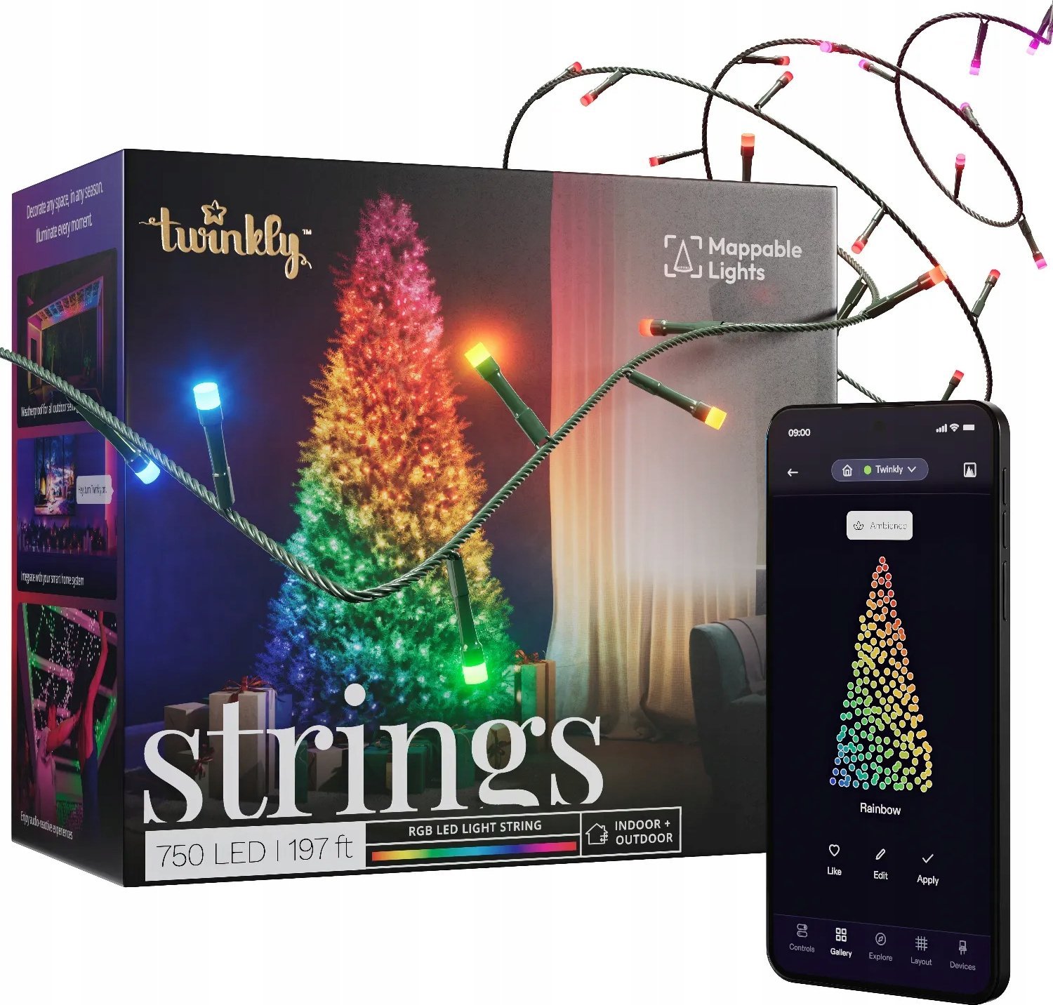 Twinkly Strings – 750 RGB Ciąg