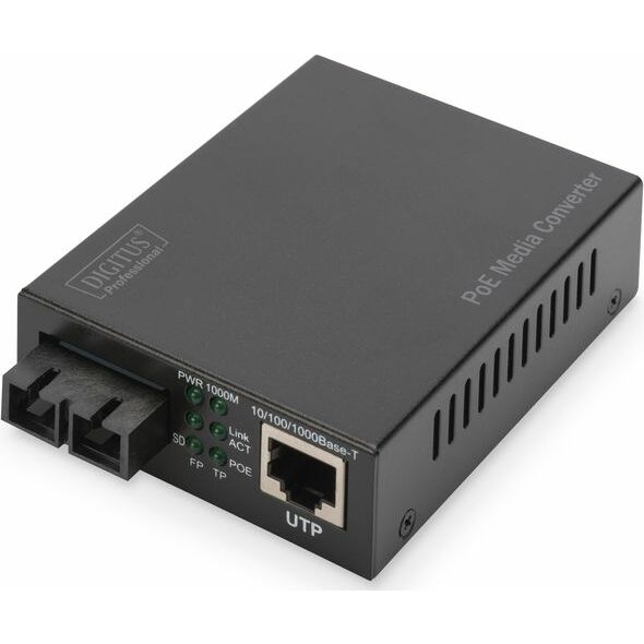Konwerter światłowodowy Digitus Gigabit PoE Multim