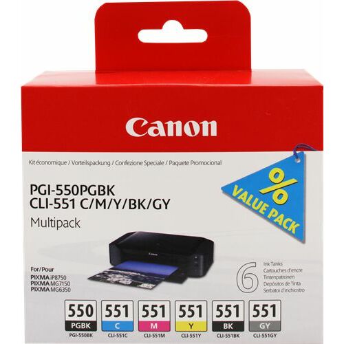 Canon 6496B005 Original Ink Multipack PGI-550/CLI-551