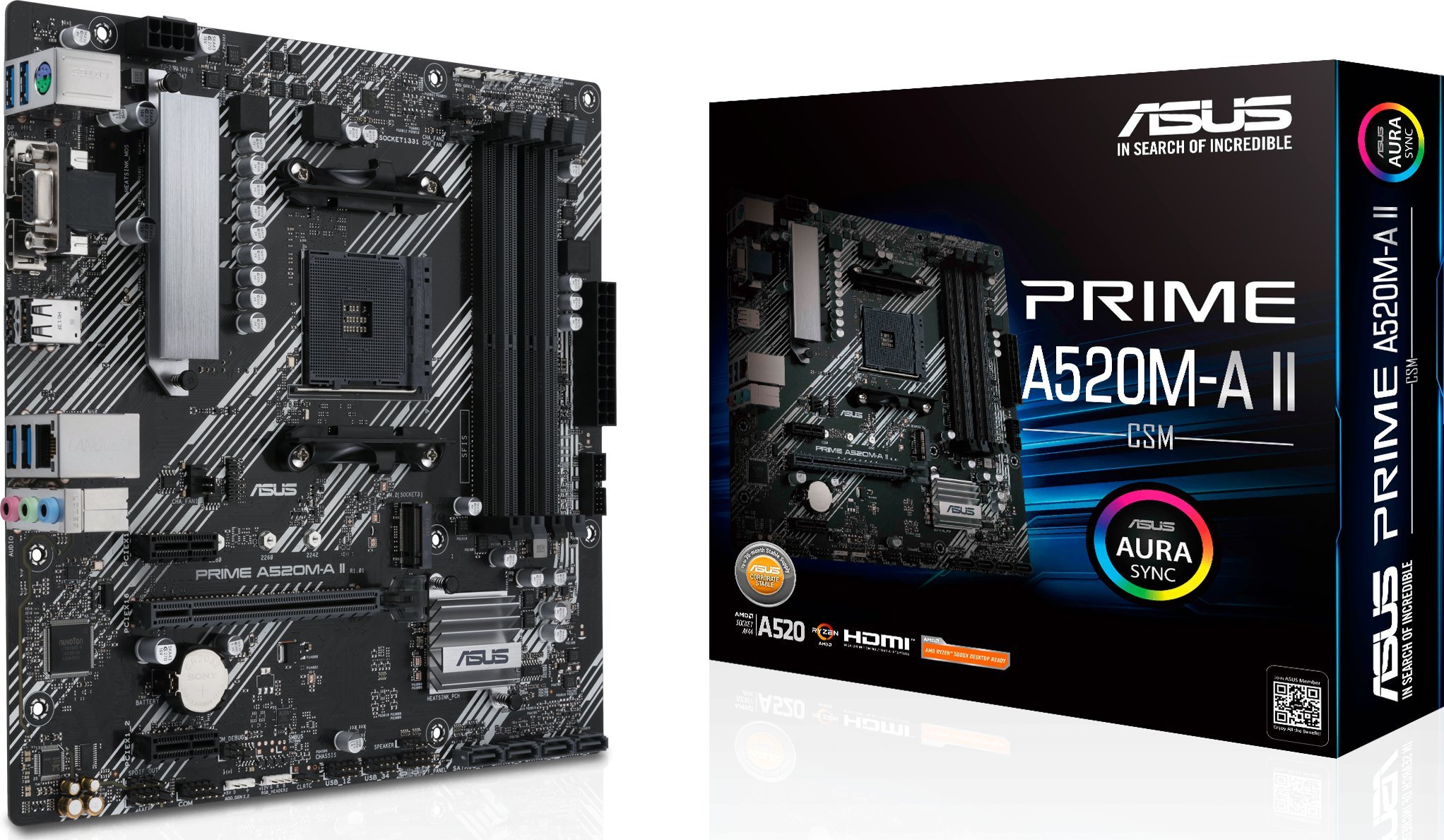 ASUS PRIME A520M-A II/CSM Motherboard, AM4