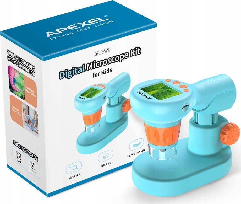 Mikroskop Apexel Mikroskop Cyfrowy Dziecięcy 2in1